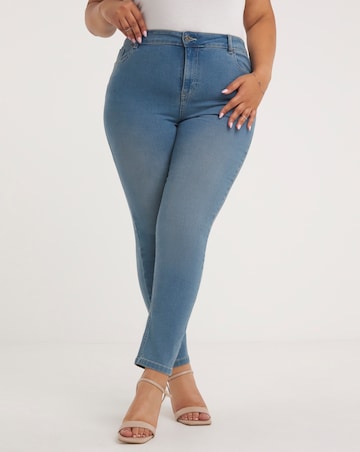 Simply Be Lexi Mid Blue High Waist Super Soft Slim Leg Jeans