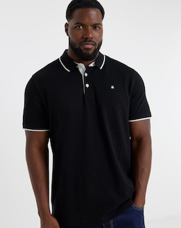 Jack &amp; Jones Premium Paulos Tipped Polo - Black