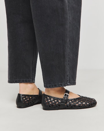 Anthology Valerian Leather Woven Mary Jane Ballerinas - Wide Fit (E)