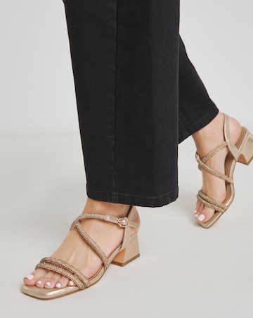 Nairobi Heeled Diamante Strappy Sandals Wide E Fit