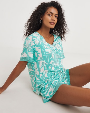 Jersey Built In Support Bamboo Pyjama Shortie Set