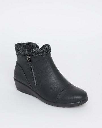 Cushion Walk Knitted Top Wedged Boots EEE Fit