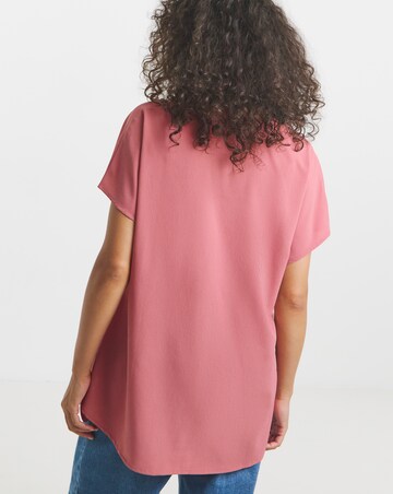 Simply Be Dusty Rose V Neck Boxy Blouse