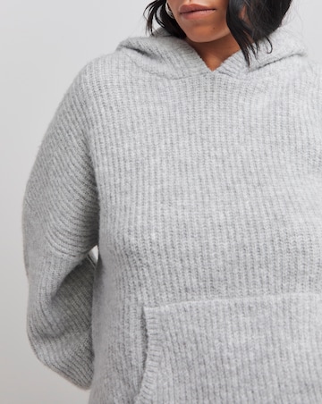 Simply Be Grey Marl Knitted Hoodie