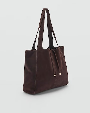 Mango Real Suede Shopper Tote Bag