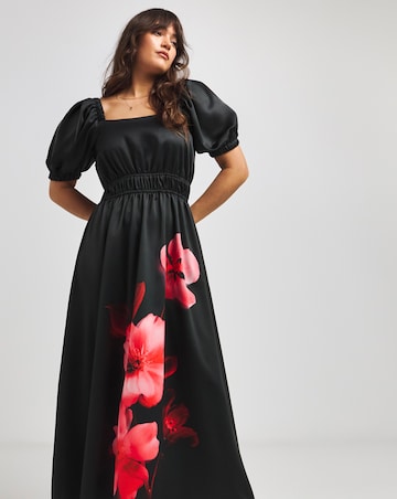 Flounce London Printed Satin Midaxi