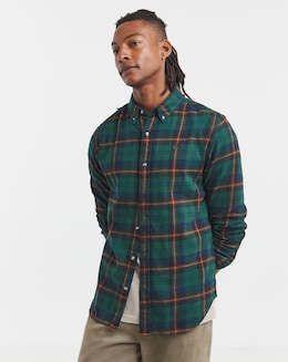 Timberland Mid-Weight Flannel Check Shirt - Green