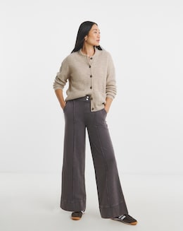 Mocha Jersey Wide Leg Trouser