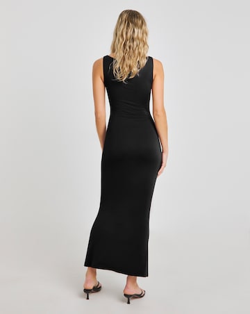 TALA 365 Ruched Side Boat Neck Maxi Dress