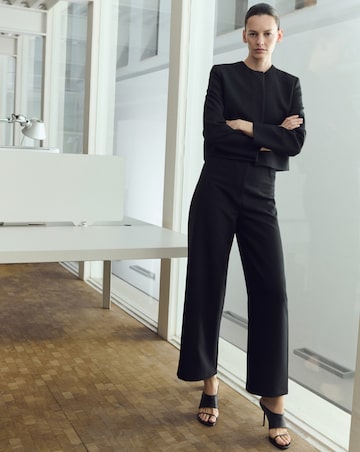 Mango Mid-Rise Wide Leg Suit Trouser