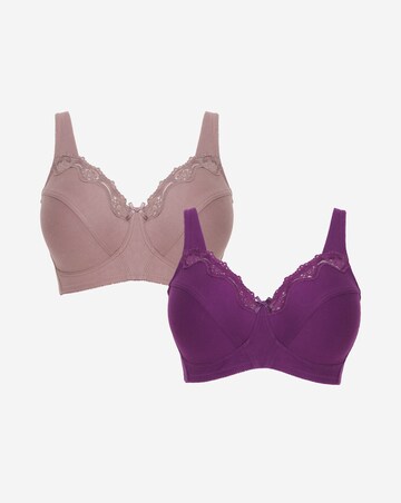 Pretty Secrets 2 Pack Sarah Full Cup Non Wired Bras