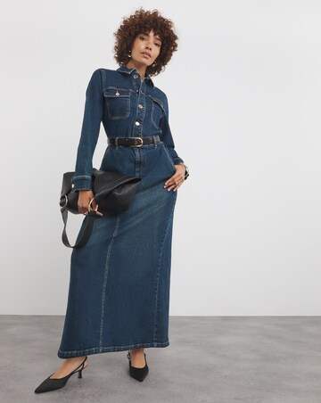 Dark Wash Maxi Denim Dress
