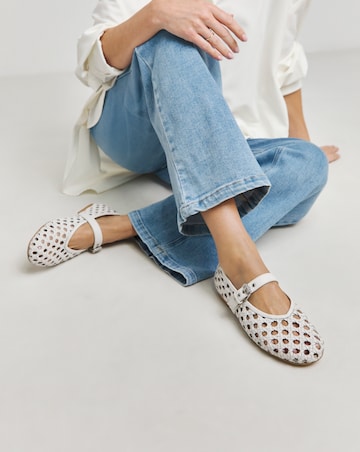 Anthology Valerian Leather Woven Mary Jane Ballerinas - Wide Fit (E)