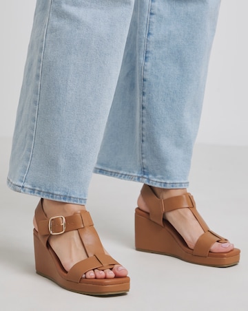 Emilia Two Part Wedged Sandals - Extra Wide Fit (EEE)