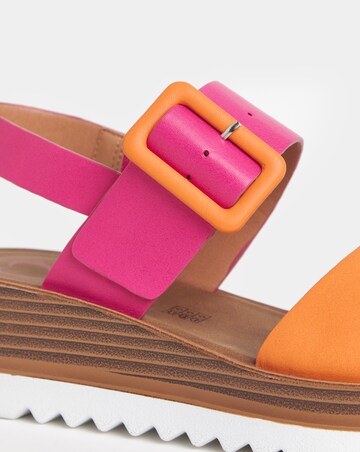 Heavenly Feet Colour Block Wedge Sandals - Wide Fit (E)