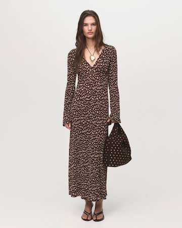 Mango Flare Sleeve Floal Midi Dress