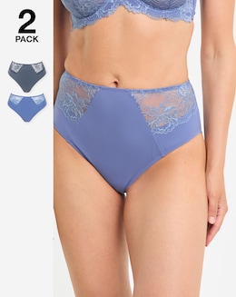 Pretty Secrets (2 Pack) New Ella Full Knickers Light Blue/Grey