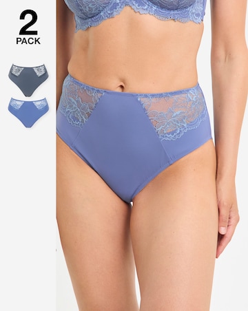 Pretty Secrets (2 Pack) New Ella Full Knickers Light Blue/Grey