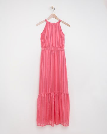 Boutique Pink Halterneck Georgette Maxi Dress