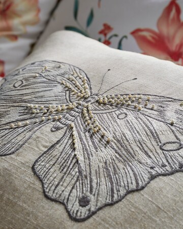 Embroidered Butterfly Cushion