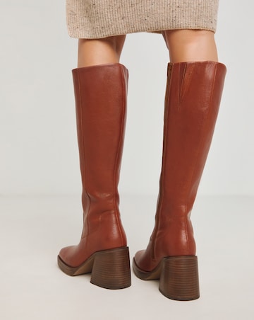 Gingerly Leather Platform Knee High Boots - Extra Wide Fit (EEE) & Standard Calf