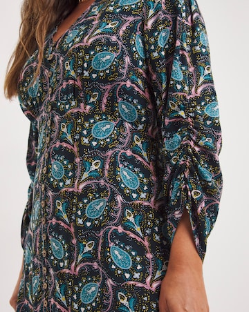 Joe Browns Blue Multi Paisley Button Through Maxi Dress