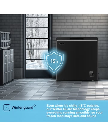 Fridgemaster MCF200EB 198L Freestanding Chest Freezer - Black - E Rated