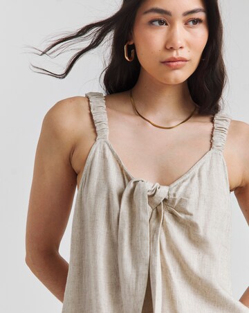 Simply Be Natural Knot Front Linen Cami