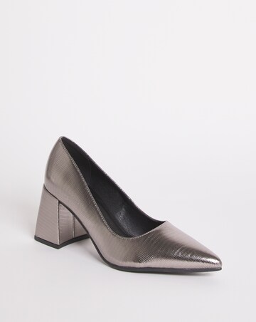 Croc Heeled Shoe - Wide Fit (E)