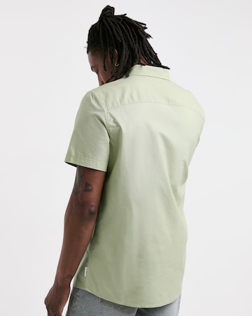 Voi Plain Oxford Short Sleeve Shirt Long Length