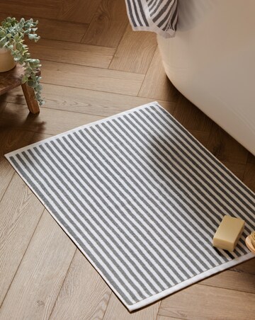 Yard Hebden Stripe Cotton Bathmat - Grey