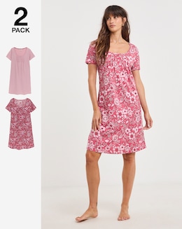 Julipa (2 Pack) Value Midi Nighties Floral Print