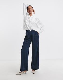 Indigo Wide Leg Jeans with Tencel&trade; Lyocell