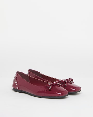 Catania Studded Bow Ballerina Shoes - Wide Fit (E)