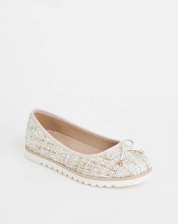 Cushion Walk Natural Boucle Ballerina- Extra Wide Fit (EEE)