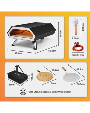VonHaus Gas Pizza Oven with Accessories