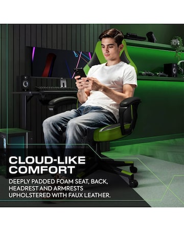 X Rocker Tempest Ergonomic PC Office Gaming Chair - Green