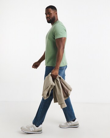 Textured Crew Neck T-Shirt-Khaki