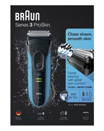 Braun Series 3 Wet and Dry 3040s Rechargeable Shaver