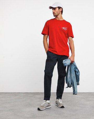 Tommy Jeans Signature Print T-Shirt Crimson