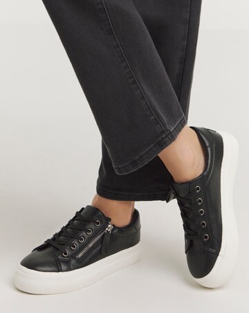 Kate Lace Up Zip Detail Chunky Trainers - Wide Fit (E)