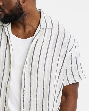 Jack & Jones Coba Stripe Resort Shirt - Natural