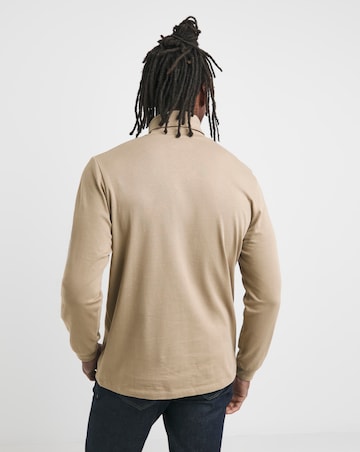 Long Sleeve Jersey Roll Neck Long Length- Taupe