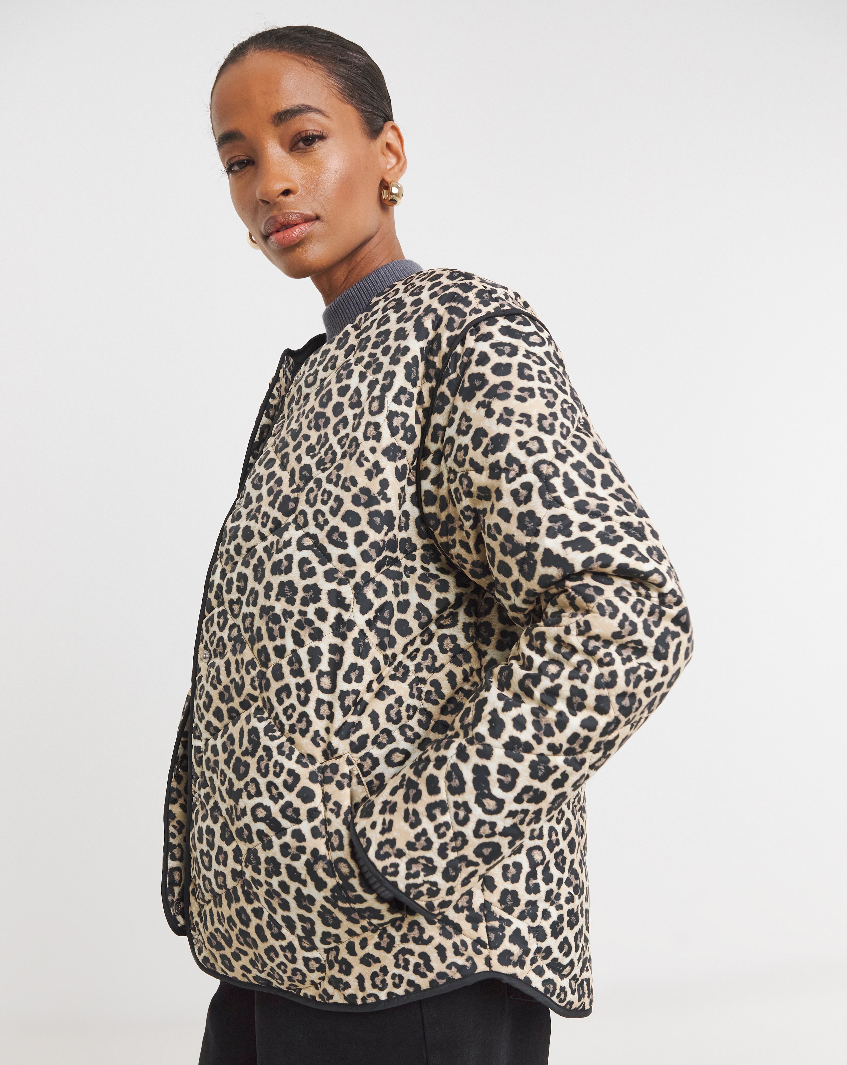 Leopard Print Quilted Jacket | Ambrose Wilson