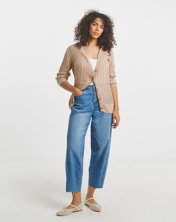 Stone Ladder Stitch Boyfriend Cardigan