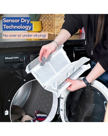 Russell Hobbs RH9HPTD111B, 9kg, Heat Pump Tumble Dryer - Black