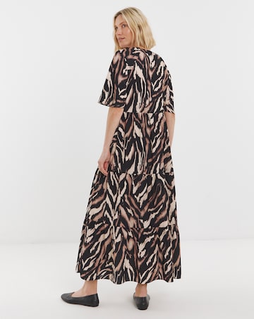 Half Sleeve Smock Maxi Dress