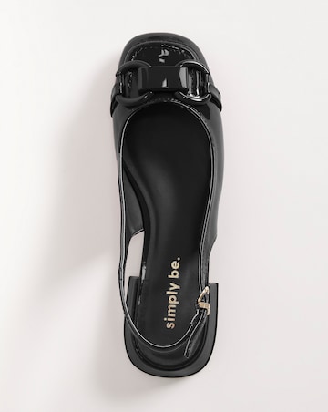 Everly Snaffle Trim Slingback Shoes - Wide Fit (E)