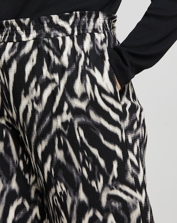 Abstract Print Waffle Wide Leg Trousers