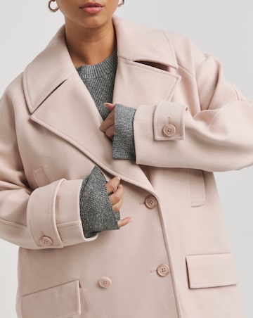 Soft Pink DB Faux Wool Coat